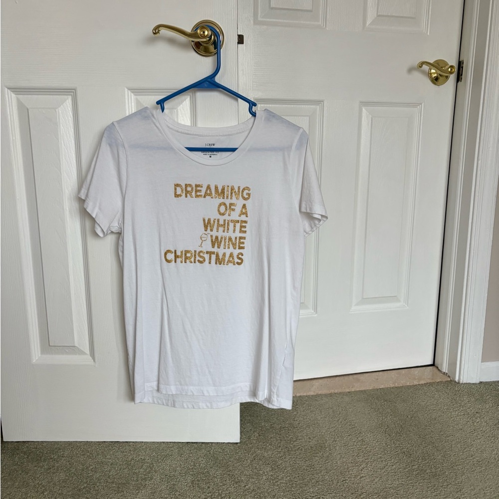 J. Crew White Holiday Tee